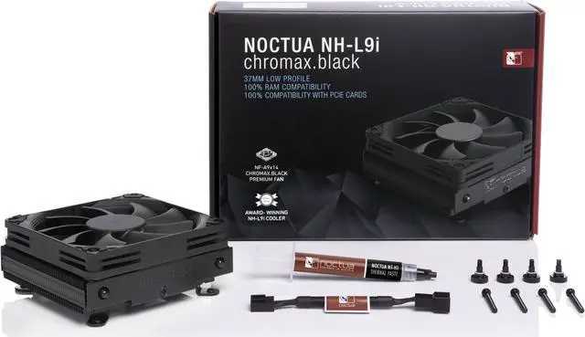 Alt view image 4 of 7 - Noctua NH-L9i chromax.black, Premium Low-Profile CPU Cooler for Intel LGA1200 & LGA115x (Black)