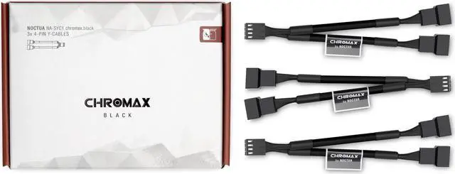 Main image of Noctua NA-SYC1 chromax.black, 4 Pin Y-Cables for PC Fans (Black)