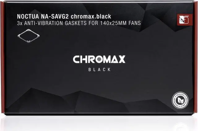 Alt view image 4 of 5 - Noctua NA-SAVG2 chromax.black, Anti-Vibration Gaskets for 140x25mm Fans (Set of 3, Black)