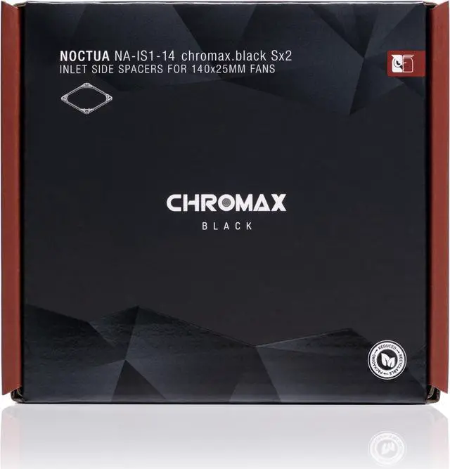 Alt view image 6 of 7 - Noctua NA-IS1-14 chromax.black Sx2, Inlet Side Spacers for 140mm Fans (Black)