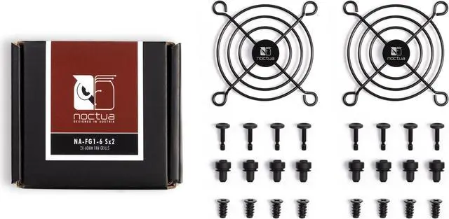 Alt view image 2 of 6 - Noctua NA-FG1-6 Sx2, Fan Grills for 60mm Fans (Set of 2, Black)