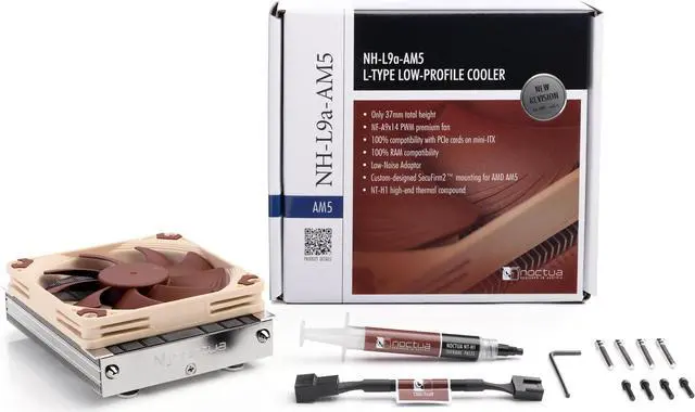Alt view image 4 of 5 - Noctua NH-L9a-AM5, Premium Low-profile CPU Cooler for AMD AM5 (Brown)