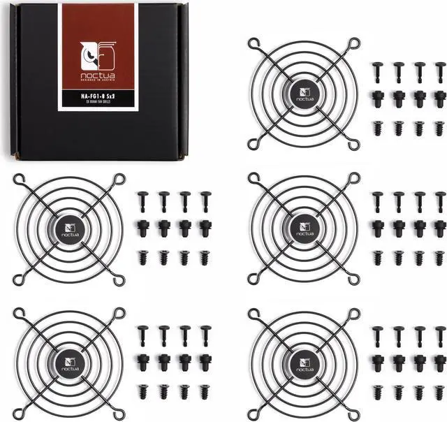 Alt view image 3 of 6 - Noctua NA-FG1-8 Sx5, Fan Grills for 80mm Fans (Set of 5, Black)