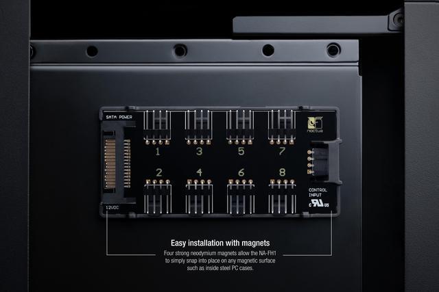 Alt view image 5 of 7 - Noctua NA-FH1, 8 Channel Fan Hub for up to Eight 12V or 5V Based 4-pin PWM or 3-pin Fans (Black)