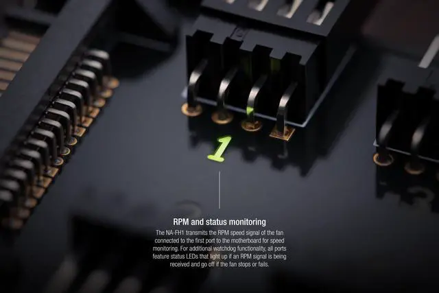 Alt view image 6 of 7 - Noctua NA-FH1, 8 Channel Fan Hub for up to Eight 12V or 5V Based 4-pin PWM or 3-pin Fans (Black)