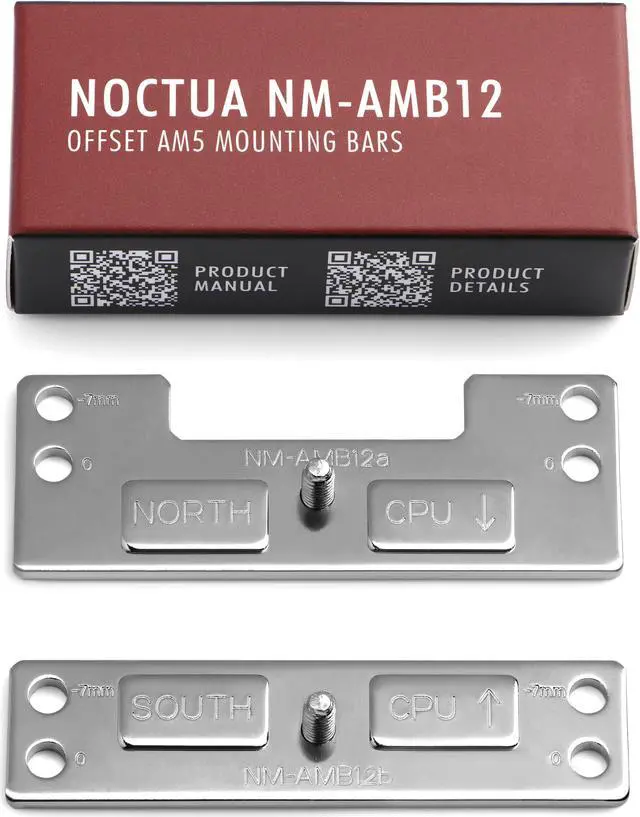 Alt view image 2 of 4 - Noctua NM-AMB12, Offset AMD AM5 Mounting Bars for Improved Cooling Performance (Silver)