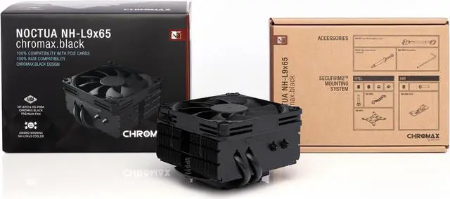 Alt view image 4 of 7 - Noctua NH-L9x65 chromax.black, Premium Low-Profile CPU Cooler (65mm, Black)