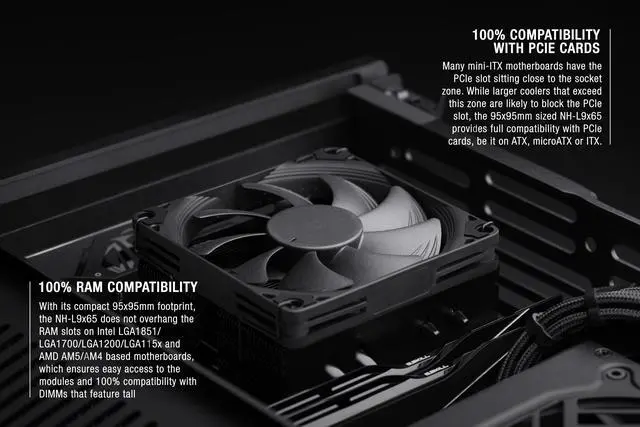 Alt view image 6 of 7 - Noctua NH-L9x65 chromax.black, Premium Low-Profile CPU Cooler (65mm, Black)