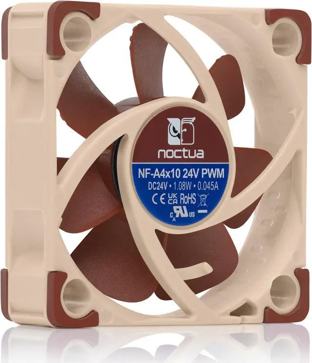 Alt view image 3 of 7 - Noctua NF-A4x10 24V PWM, 40mm Quiet Fan for 3D printers and other Applications, 4-Pin, 24V Version (40x10mm, Brown)