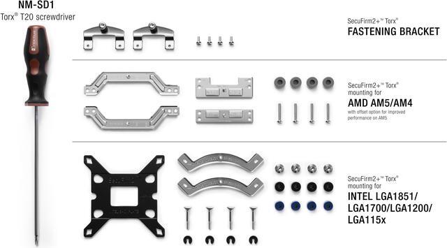Alt view image 2 of 6 - Noctua NM-M1-MP83, CPU Cooler Mounting-Kit for AMD AM5/AM4 and Intel LGA1851/LGA1700/LGA1200