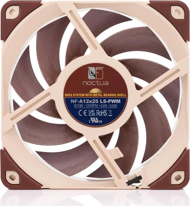 Alt view image 3 of 7 - Noctua NF-A12x25 LS-PWM, Ultra Quiet Silent Fan, 4-Pin (120mm, Brown)