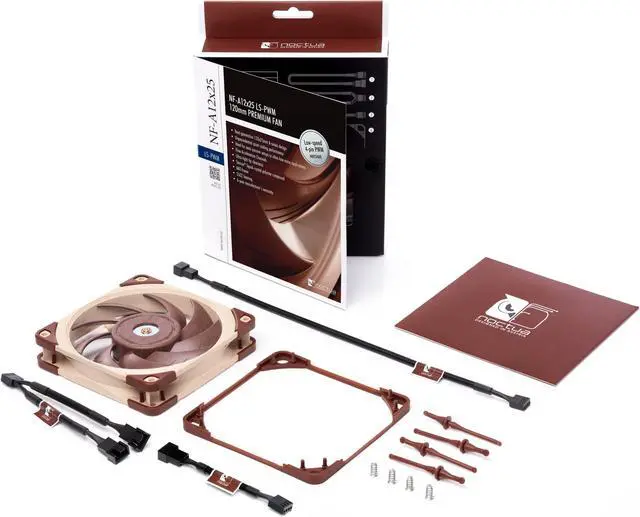 Alt view image 4 of 7 - Noctua NF-A12x25 LS-PWM, Ultra Quiet Silent Fan, 4-Pin (120mm, Brown)