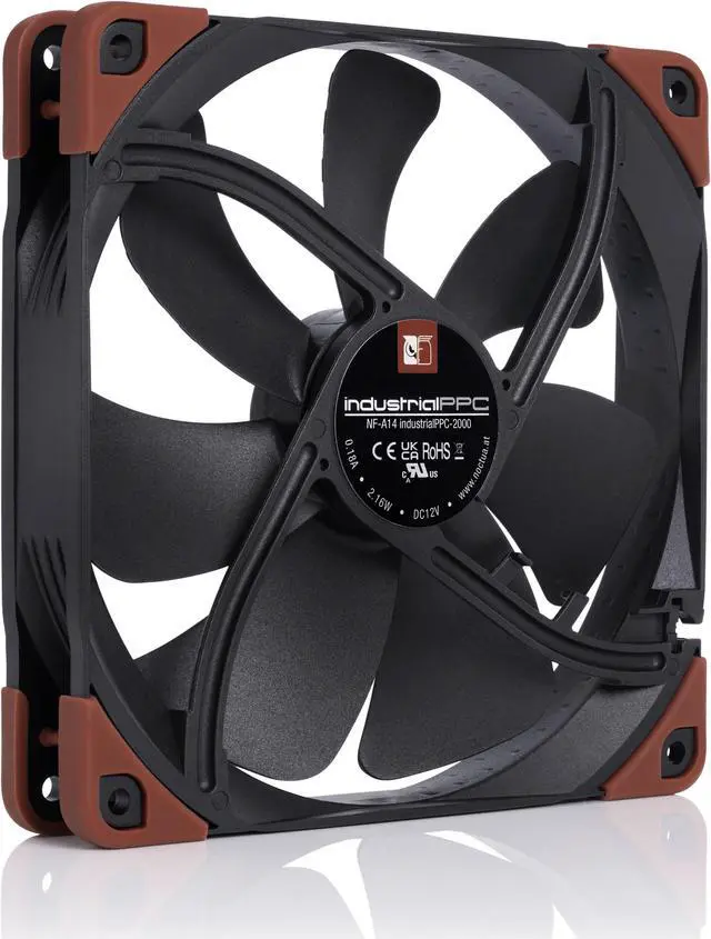 Alt view image 2 of 7 - Noctua NF-A14 iPPC-2000, Heavy Duty Cooling Fan, 3-Pin, 2000 RPM (140mm, Black)