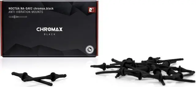 Alt view image 2 of 2 - Noctua NA-SAV2 chromax.black, Silicone Anti-Vibration Fan Mount Set (20-pack, Black)