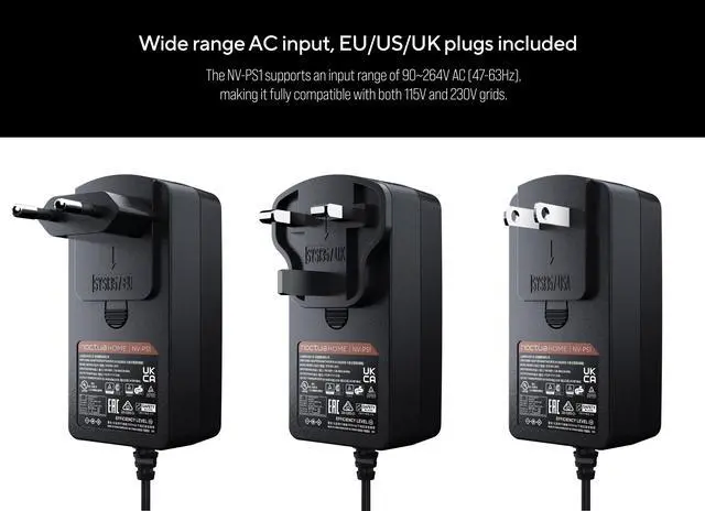 Alt view image 3 of 5 - Noctua NV-PS1, 24W 115/230V AC to 12V DC Switching Power Supply for Powering 12V PC Fans Off Wall Outlets (Black)