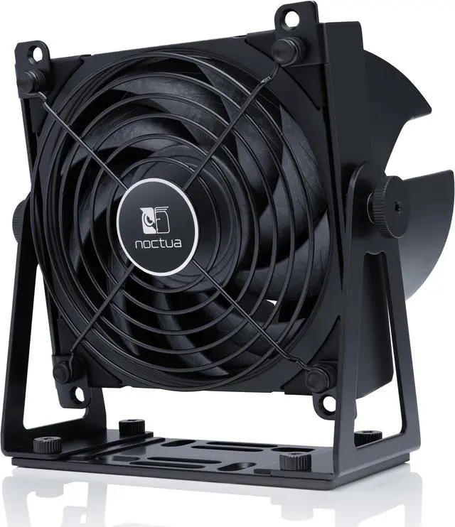 Alt view image 2 of 7 - Noctua NV-FS1, Desk, Room and Multi-Purpose Fan Set with Award-Winning NF-A12x25 120mm Fan, Airflow Amplifier and Pivoting Steel Mount (Black)