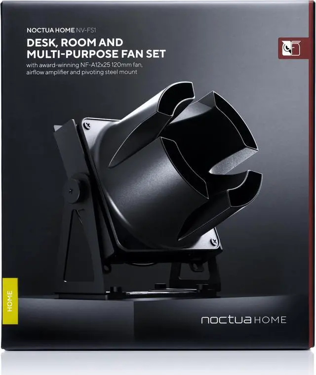 Alt view image 7 of 7 - Noctua NV-FS1, Desk, Room and Multi-Purpose Fan Set with Award-Winning NF-A12x25 120mm Fan, Airflow Amplifier and Pivoting Steel Mount (Black)