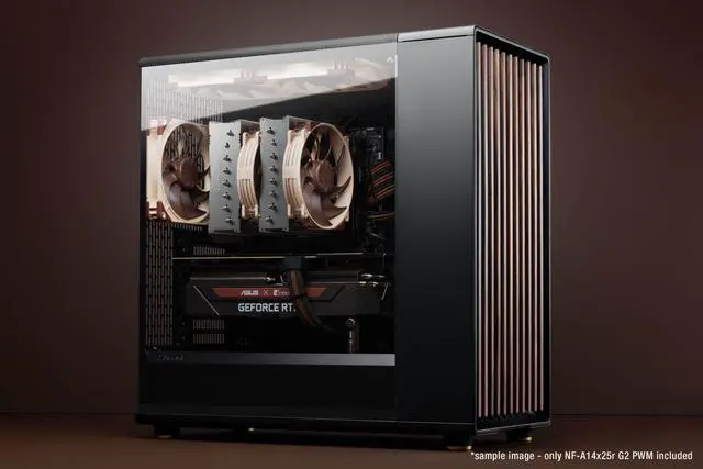 Alt view image 5 of 5 - Noctua NF-A14x25r G2 PWM Sx2-PP, Push-Pull Set of two Premium-Quality Quiet 140mm PC Fans (Brown)