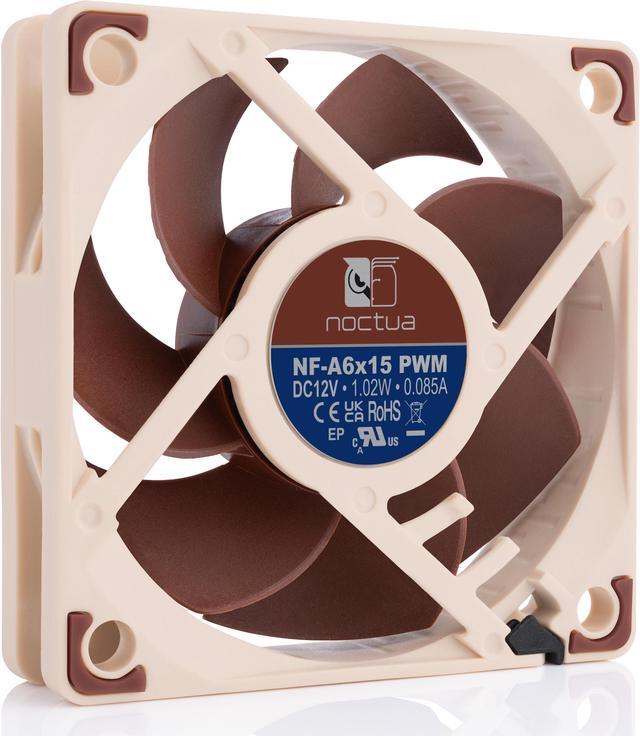 Alt view image 2 of 6 - Noctua NF-A6x15 PWM, Premium Quiet Slim Fan, 4-Pin (60x15mm, Brown)