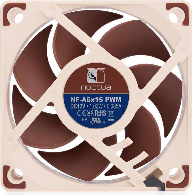 Alt view image 4 of 6 - Noctua NF-A6x15 PWM, Premium Quiet Slim Fan, 4-Pin (60x15mm, Brown)