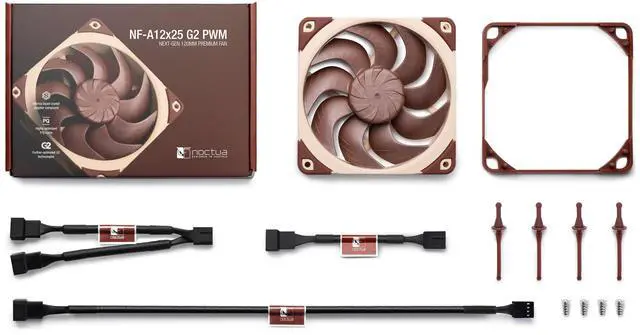 Alt view image 4 of 7 - Noctua NF-A12x25 G2 PWM, Premium-Quality Quiet 120mm PC Fan (Brown)