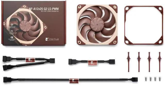 Alt view image 4 of 7 - Noctua NF-A12x25 G2 LS-PWM, Premium-Quality Quiet 120mm PC Fan (Brown)