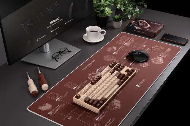 Alt view image 6 of 7 - Noctua NP-DM3 20-Year Anniversary Desk Mat, 90x40cm (Brown)