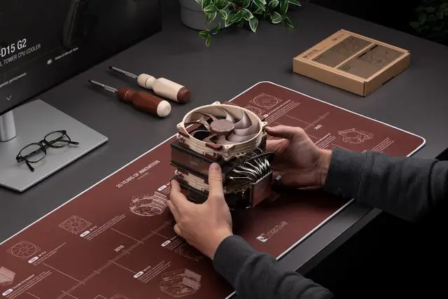 Alt view image 7 of 7 - Noctua NP-DM3 20-Year Anniversary Desk Mat, 90x40cm (Brown)