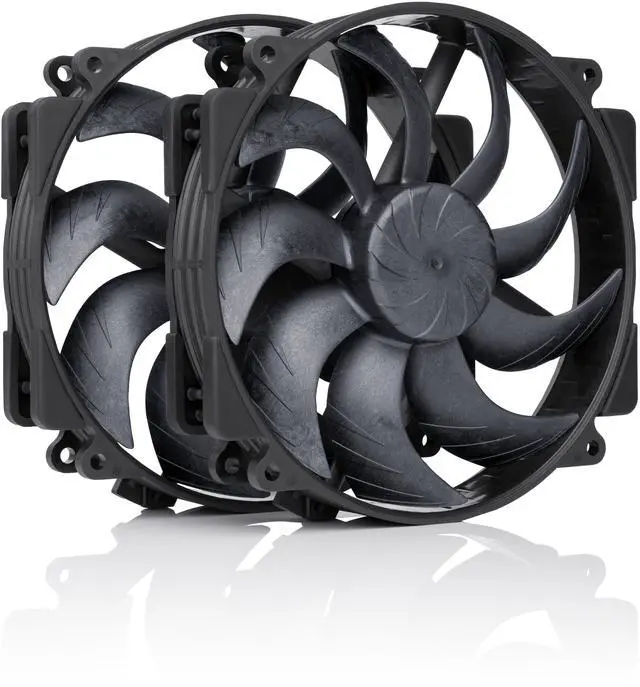 Main image of Noctua NF-A14x25r G2 PWM Sx2-PP chromax.black, Push-Pull Set of two Premium-Quality Quiet 140mm PC Fans (Black)