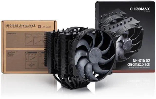 Alt view image 4 of 7 - Noctua NH-D15 G2 chromax.black Premium Dual Tower CPU Cooler for AMD AM5/AM4 and Intel LGA1851/LGA1700/LGA1200 (Black)