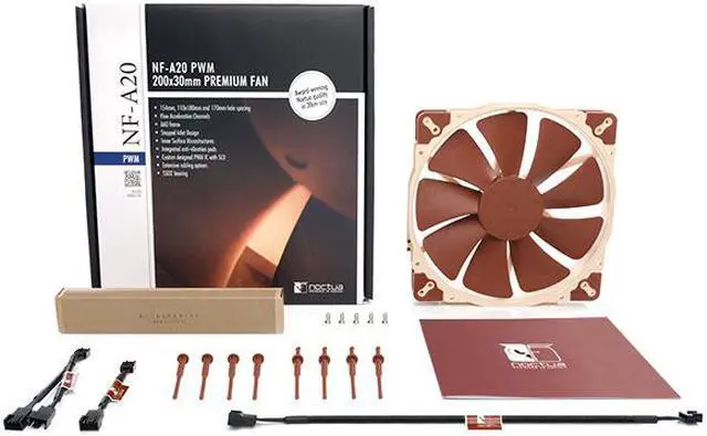 Alt view image 5 of 8 - Noctua NF-A20 PWM, Premium Quiet Fan, 4-Pin (200x30mm, Brown)