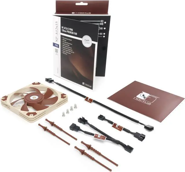 Alt view image 4 of 7 - Noctua NF-A12x15 PWM, Premium Quiet Slim Fan, 4-Pin (120x15mm, Brown)