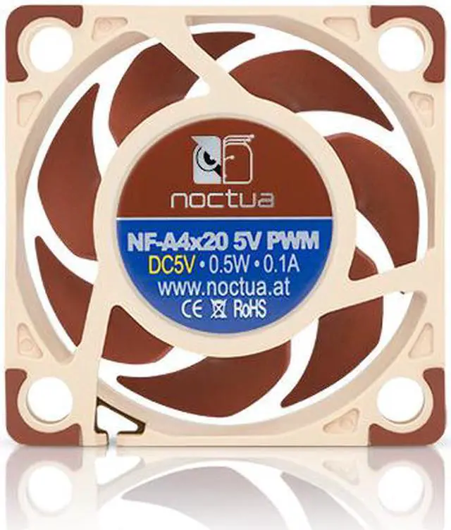 Alt view image 4 of 7 - Noctua NF-A4x20 5V PWM, Premium Quiet Fan, 4-Pin, 5V Version (40x20mm, Brown)
