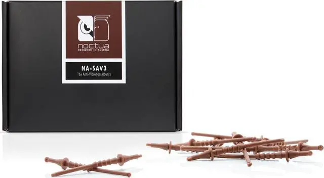 Alt view image 2 of 2 - Noctua NA-SAV3, Silicone Anti-Vibration Fan Mount Set (16-pack, Brown)