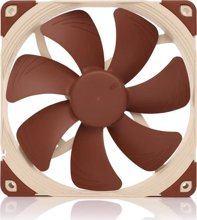 Alt view image 3 of 7 - Noctua NF-A14 5V PWM, Premium Quiet Fan with USB Power Adaptor Cable, 4-Pin, 5V Version (140mm, Brown)