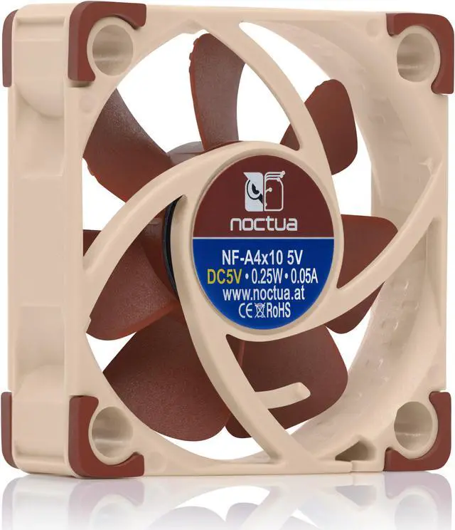 Alt view image 3 of 7 - Noctua NF-A4x10 5V, Premium Quiet Fan, 3-Pin, 5V Version (40x10mm, Brown)