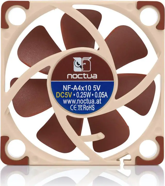 Alt view image 5 of 7 - Noctua NF-A4x10 5V, Premium Quiet Fan, 3-Pin, 5V Version (40x10mm, Brown)