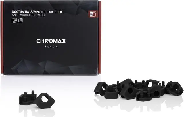 Alt view image 2 of 4 - Noctua NA-SAVP5 chromax.black, Anti-Vibration Pads for 92mm & 80mm Noctua Fans (16-pack, Black)