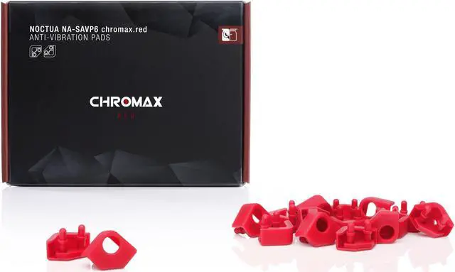 Alt view image 2 of 4 - Noctua NA-SAVP5 chromax.red, Anti-Vibration Pads for 92mm & 80mm Noctua Fans (16-pack, Red)