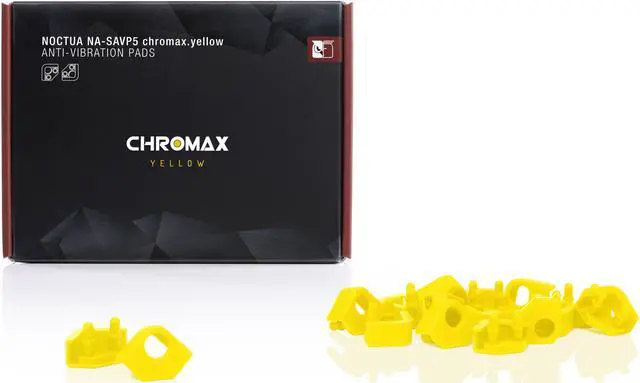 Alt view image 2 of 4 - Noctua NA-SAVP5 chromax.yellow, Anti-Vibration Pads for 92mm & 80mm Noctua Fans (16-pack, Yellow)