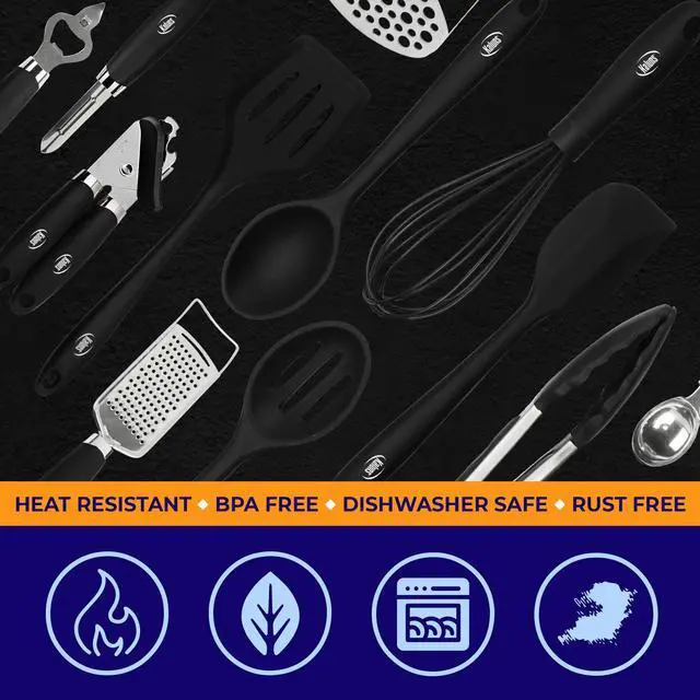 Alt view image 4 of 4 - Kaluns Complete Kitchen Utensils Set, Set of 24 Silicone Kitchen Gadgets, Premium Quality