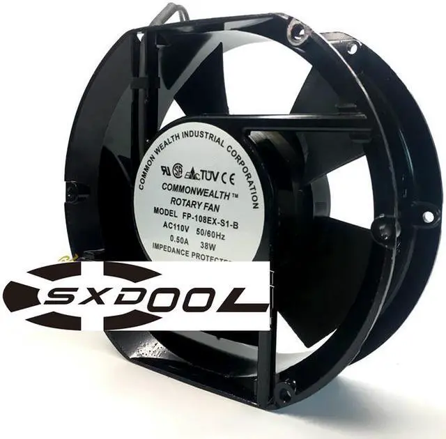 Alt view image 4 of 4 - NEW original COMMONWEALTH ROTARY FAN 172*51mm 17CM FP-108EX-S1-B 110-120V 50/60Hz 0.50A 33W Ball bearing 2 wires Axial AC fan cabinet ups server cooler