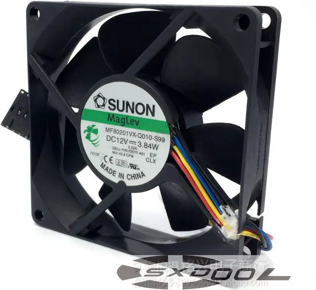 Alt view image 2 of 3 - NEW SUNON MF80201VX-Q010-S99 8020 12V 3.84W 4-Wire 8cm PWM Dell Fan