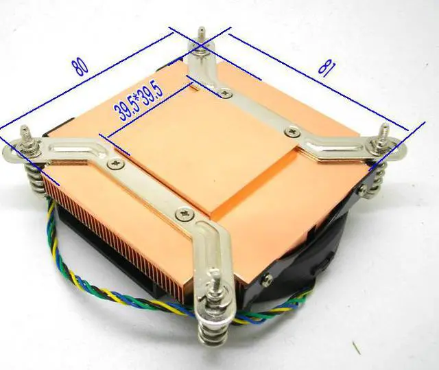 Alt view image 2 of 4 - SXDOOL 80mm 2 Ball CPU Cooler for Intel LGA Socket 1151 / 1150 / 1155 / 1156 All copper 1U radiator turbo fan