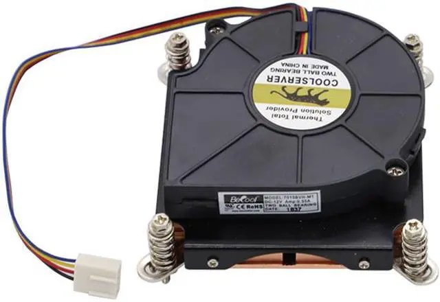 Alt view image 3 of 4 - SXDOOL 80mm 2 Ball CPU Cooler for Intel LGA Socket 1151 / 1150 / 1155 / 1156 All copper 1U radiator turbo fan