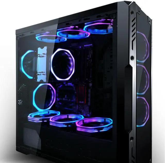 Main image of 8pcs fan + remote controller pwm cpu rgb fan 120mm Fan Computer PC Case Fan RGB Adjust LED Fan Speed 120mm Quiet Remote Computer Cooler Cooling RGB Case Fans