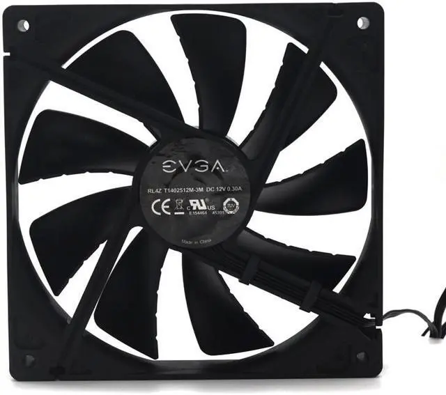 Alt view image 4 of 5 - EVGA PSU cooling fan 140mm RL4Z T1402512M-3M 140X25mm DC 12V 0.30A (0.18A) 1200RPM silent high air flow 3-pin power supply