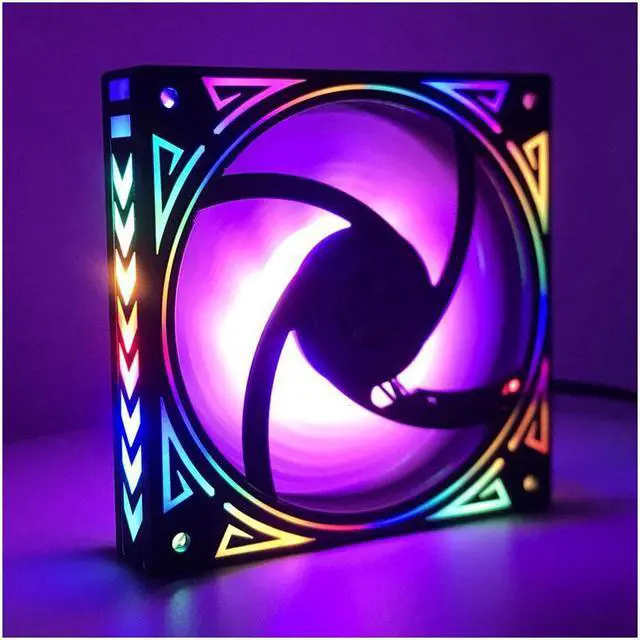 Alt view image 2 of 4 - 120mm fan rainbow iridescence 12cm LED fan 3+4pin Diamond Light Chassis Fan Mute Color Cooling Fan 12V for pc computer gaming cooling fans