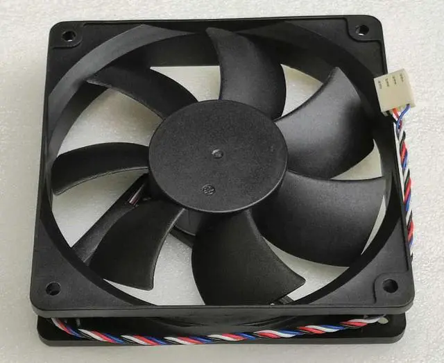 Alt view image 2 of 5 - New ADDA 12025 12CM fan double ball 4-wire temperature control AD1212LB-A7BGL 0.24A