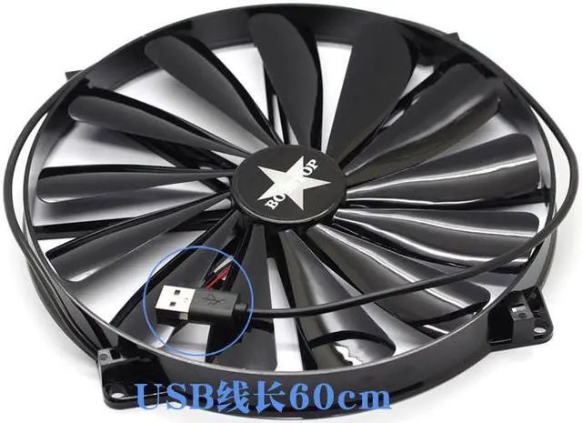 Alt view image 4 of 4 - 20cm  5V ultra quiet USB Fan 20020 DIY notebook base fan
